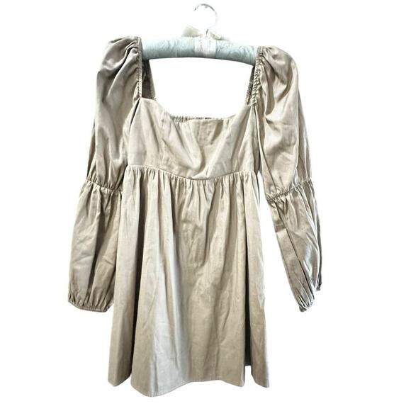 Reformation Women's Cream Cotton Blend Michaela Mini Dress Size 0 - Picture 3 of 9